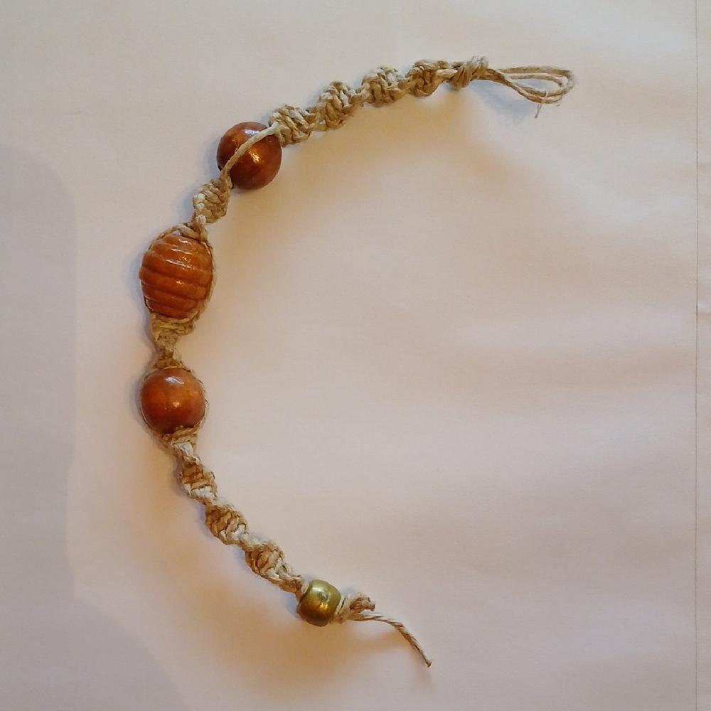 Handcrafted Brown and Gold Beaded Bracelet